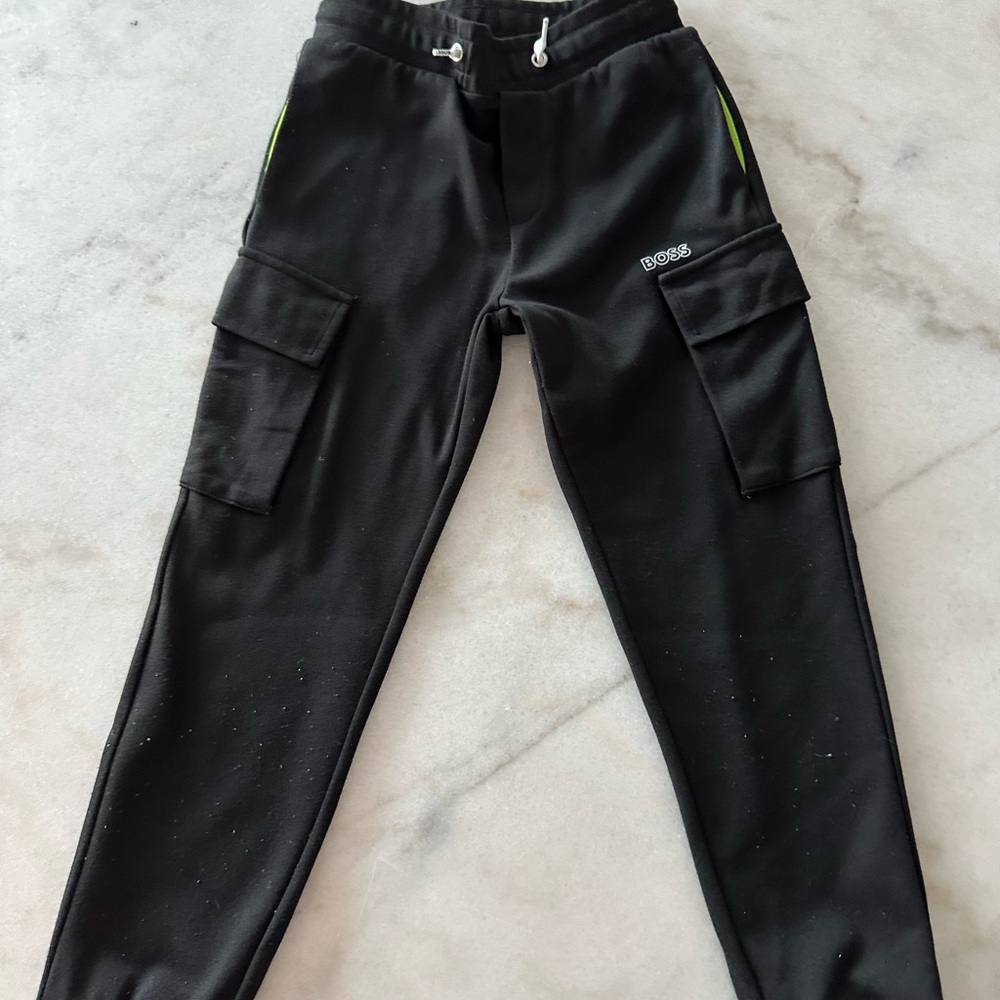 Boss Black Joggers with Green Accent